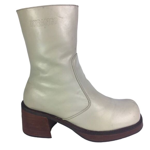 Durango Shoes - Durango Madden Style Vintage 90s Y2K Bratz Chunky White Cream Platform Boots 9